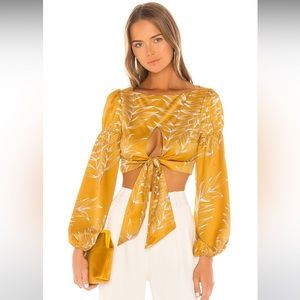 NWT Camilla Coelho Marcia Top in Gold Tropical